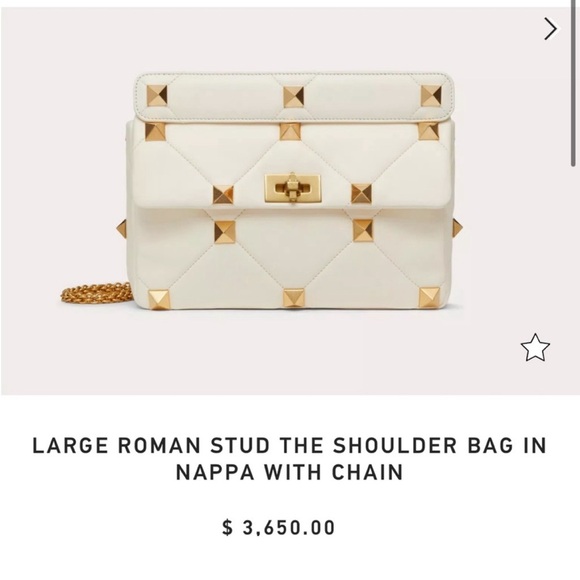 Valentino Garavani Ivory Roman Stud Flap Bag Quilted leather - Picture 2 of 5